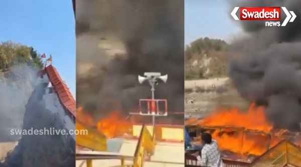 Massive fire in the world famous Garjiya Devi temple, more than 2 dozen shops burnt to ashes