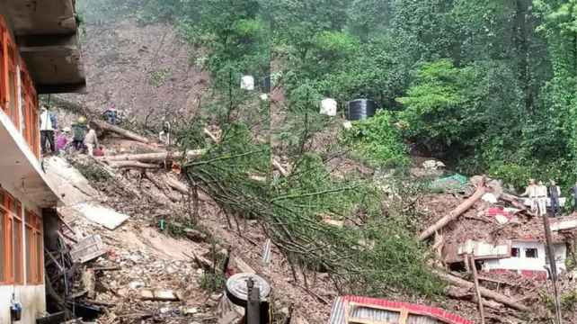 Himachal- rains became a disaster in Uttarakhand, temple collapsed due to landslide, heavy devastation due to cloudburst, more than 10 died