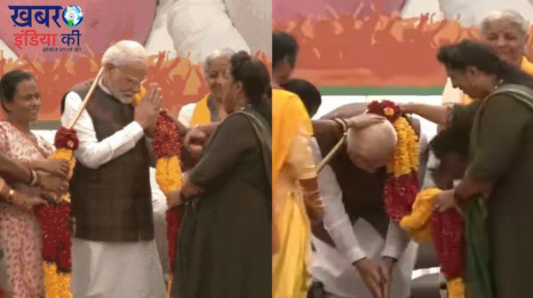 Celebration in BJP office on passing of Nari Shakti Vandan Bill: Prime Minister took blessings from women and said this big thing