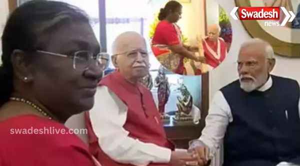 President Murmu honored Lal Krishna Advani with Bharat Ratna at his home, many leaders including PM Modi were also present.