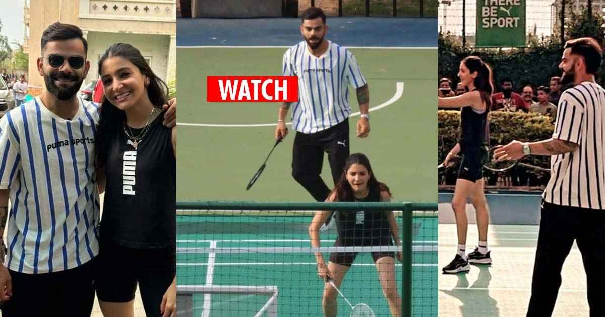 Virat - Anushka\'s fitness challenge in the badminton court, exercise and stay fit